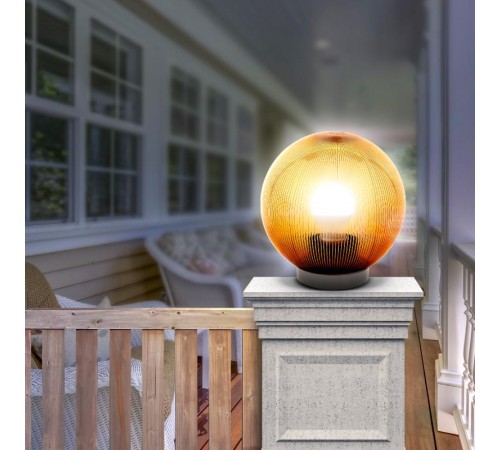 Светильник садово-парковый НТУ 02-100-303 без опоры, шар золотистый призма D=300 mm  Б0048063  ЭРА