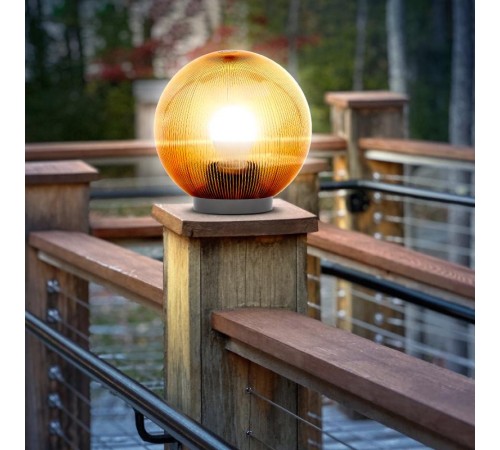 Светильник садово-парковый НТУ 02-100-303 без опоры, шар золотистый призма D=300 mm  Б0048063  ЭРА