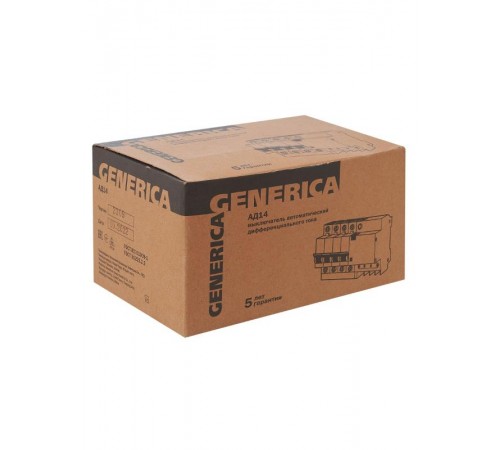 Выключатель автоматический дифференциального тока АД14 4п 63А C 300мА тип AC (8 мод)  MAD15-4-063-C-300  GENERICA