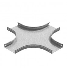 Разветвитель крестообразный плавный универсальный к лотку 600х50, толщ. 1,0 мм, гор. цинк, 386965  ХТРП-600х50-1,0-R100-ГЦ   Ostec