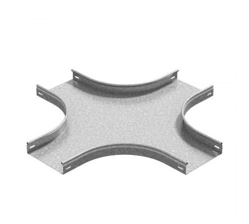 Разветвитель крестообразный плавный универсальный к лотку 600х200, толщ. 1,5 мм, гор. цинк, 371262  ХТРП-600х200-1,5-R100-ГЦ   Ostec