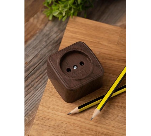 Розетка 1-местная ОП Минск 10А без заземления тёмное дерево EKF  EGR10-022-40  EKF