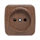 Розетка 1-местная ОП Минск 10А без заземления тёмное дерево EKF  EGR10-022-40  EKF