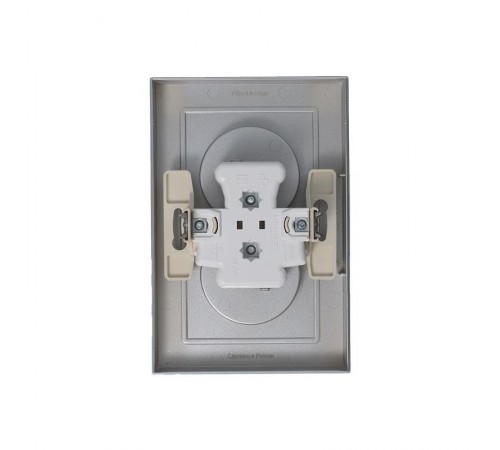 AtlasDesign Алюминий Розетка без заземления двойная, 16А, (в сборе с рамкой)  ATN000320  SE