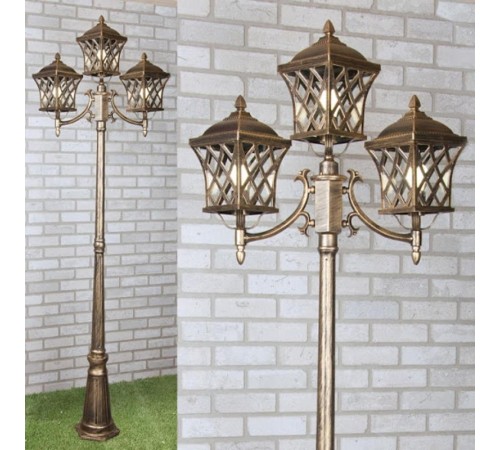 Светильник садово-парковый Cassiopeya F/3 черное золото  a025298  Elektrostandard