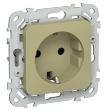 FLITE Розетка с заземлением без шторок 16А РС11-0-ФлО оливковый  FI-R11-16-K26  IEK