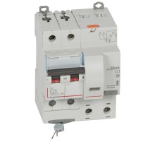 Выключатель автоматический дифференциального тока DX3 6000 2п 25А С 30мА тип AС (4 мод)  411160  Legrand