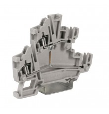 HCD.1/GR Двухуровневый проходной зажим с разъемами "мама"  ZHC290GR  DKC