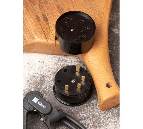 Разъем РШ-ВШ 32А 380В 3P+PE (ОУ) карболитовый черный EKF PROxima  AS-380-O-04  EKF