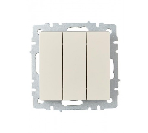 BRITE Выключатель 3-клавишный 10А ВС10-3-0-БрКр бежевый  BR-V30-0-10-K10  IEK