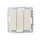 BRITE Выключатель 3-клавишный 10А ВС10-3-0-БрКр бежевый  BR-V30-0-10-K10  IEK