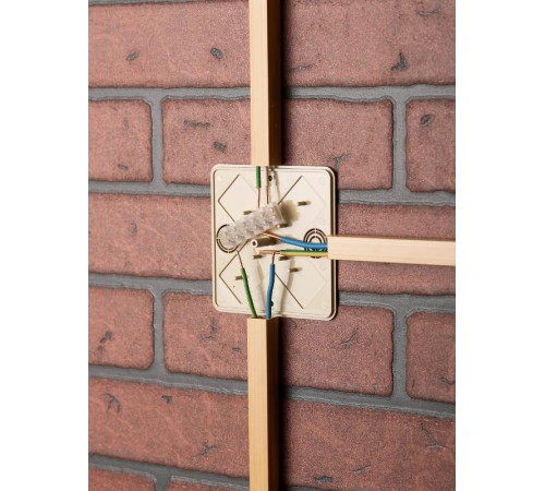 Коробка распределительная КМР-030-032кг (100х100х25) с клеммником светлое дерево EKF PROxima  plc-kmr-030-032kg-s  EKF