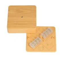 Коробка распределительная КМР-030-032кг (100х100х25) с клеммником светлое дерево EKF PROxima  plc-kmr-030-032kg-s  EKF