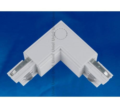 Соединитель для шинопровода осветительного L-образный. внешний, трехфазный, серебряный. UBX-A21 SILVER 1 POLYBAG  09764  Uniel