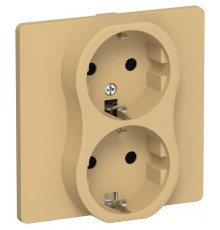 FLITE Розетка 2-ая с заземлением без шторок 16А РС12-0-К-ФлШм шамуа  FI-R21C-16-K89  IEK