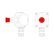 Взрывонепроницаемый пост управления из алюминия LCSD-01-B-MC-P6R(11)x1-PCMB-KAEPM3MHK-20  LCSD21000034  DKC