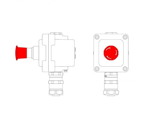 Взрывонепроницаемый пост управления из алюминия LCSD-01-B-MC-P6R(11)x1-PCMB-KAEPM3MHK-20  LCSD21000034  DKC
