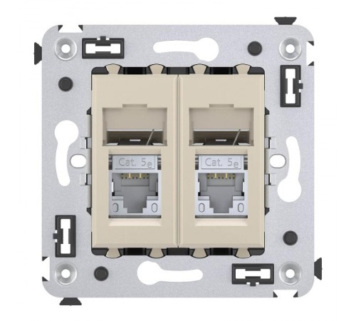 Розетка RJ-45 в стену, 5e двойная экранированная, Avanti, "Ванильная дымка"  4405364  DKC