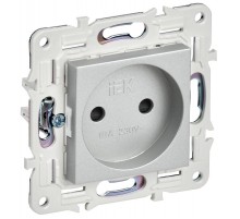 SKANDY Розетка без з/к с з/ш 10А SK-R01S серебряный  SK-R13-10-K23  IEK