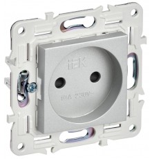 SKANDY Розетка без з/к с з/ш 10А SK-R01S серебряный  SK-R13-10-K23  IEK