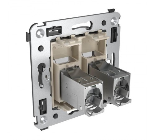 Розетка RJ-45 в стену, 5e двойная экранированная, Avanti, "Ванильная дымка"  4405364  DKC