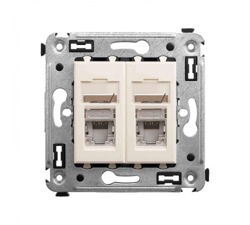Розетка RJ-45 в стену, 5e двойная экранированная, Avanti, "Ванильная дымка"  4405364  DKC