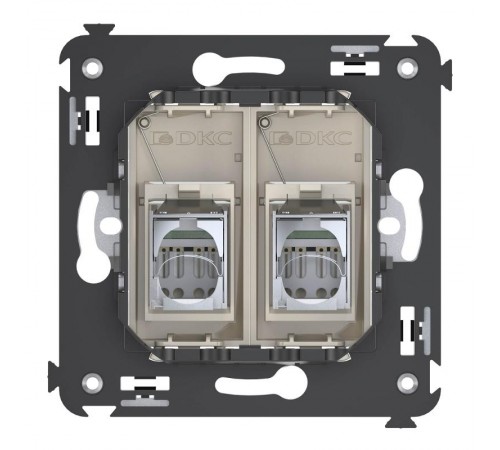 Розетка RJ-45 в стену, 5e двойная экранированная, Avanti, "Ванильная дымка"  4405364  DKC