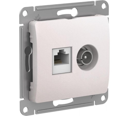 Glossa Перламутр Розетка 2-ая TV + компьютерная RJ45, кат. 5Е, механизм  GSL000689  SE