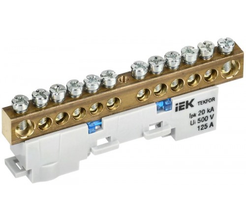 TEKFOR Шина N "ноль" неизолированная на универсальном держателе 8х12-12-С  TF-NN20-12-DL-K07  IEK