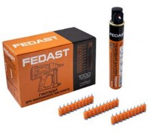 Гвозди 3.0*22 мм для монтажного пистолета с кованым наконечником Bullet point в комплекте с газовым баллоном 165 мм   fd3022mgbpfc  FEDAST