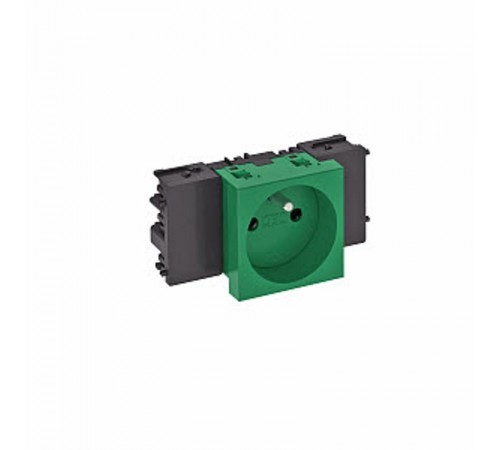 Розетка одинарная 0° Modul45connect франц. стандарт, 250 В, 16A (зеленый) (STD-F0C MZGN1)  6120536  OBO Bettermann