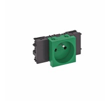 Розетка одинарная 0° Modul45connect франц. стандарт, 250 В, 16A (зеленый) (STD-F0C MZGN1)  6120536  OBO Bettermann