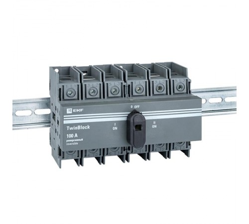 Рубильник 100A 3P реверсивный c рукояткой управления для прямой установки TwinBlock EKF  tb-s-100-3p-rev  EKF