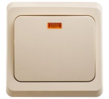 Этюд Кремовый С/У Выключатель кнопочный 1-клавишный с подсветкой  KC10-002K  SE