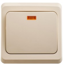 Этюд Кремовый С/У Выключатель кнопочный 1-клавишный с подсветкой  KC10-002K  SE