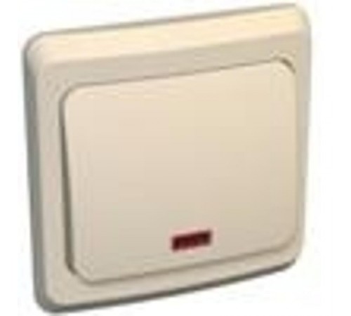 Этюд Кремовый С/У Выключатель кнопочный 1-клавишный с подсветкой  KC10-002K  SE