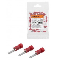 Наконечник штыревой плоский изолированный НШПИ 0,5-1,5 красный (50 шт.)   SQ0545-0004  TDM