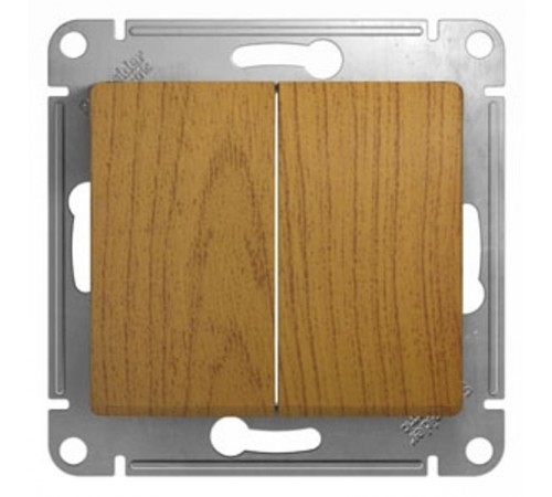 Glossa Дерево Дуб Выключатель 2-клавишный, сх.5, 10АХ  GSL000551  SE