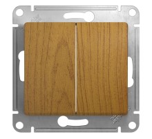 Glossa Дерево Дуб Переключатель 2-клавишный, сх.6, 10АХ  GSL000565  SE