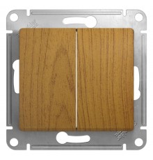 Glossa Дерево Дуб Выключатель 2-клавишный, сх.5, 10АХ  GSL000551  SE