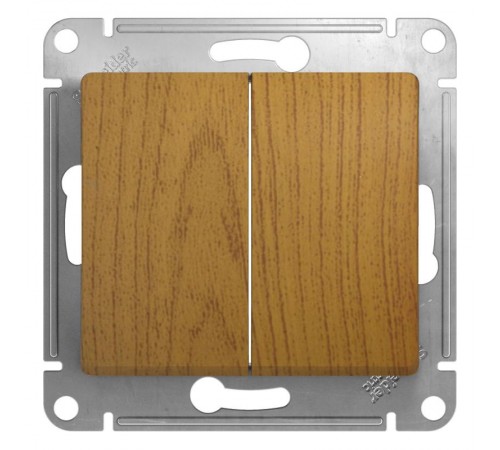 Glossa Дерево Дуб Выключатель 2-клавишный, сх.5, 10АХ  GSL000551  SE