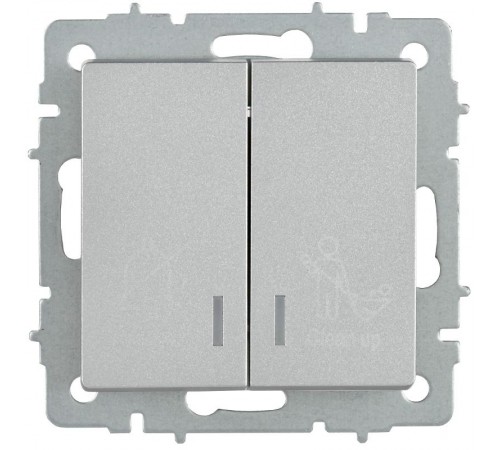 BRITE Выключ. 2-кл. с инд. отел. 10А ВС10-2-9-БрА алюм.  BR-V20-2-10-K47  IEK