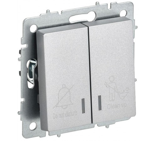 BRITE Выключ. 2-кл. с инд. отел. 10А ВС10-2-9-БрА алюм.  BR-V20-2-10-K47  IEK