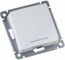 Выключатель скрытой установки, одноклавишный, с индикацией, с самовозвратом, механизм, цвет белый  ВС10-432  HEGEL