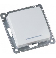 Выключатель скрытой установки, одноклавишный, с индикацией, с самовозвратом, механизм, цвет белый  ВС10-432  HEGEL