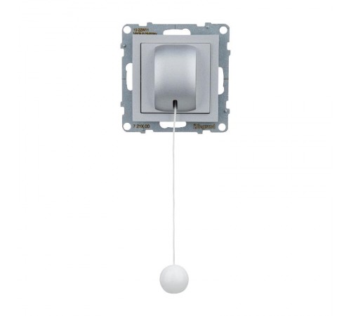 SUNO Выключатель кнопочный 6А 250В со шнуром. Безвинтовые зажимы. Цвет "Алюминий"  721300  Legrand