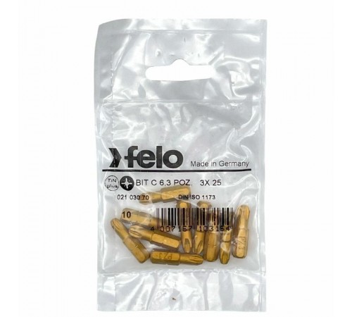 Бита крестовая серия TiN PZ 3X25, 10 шт  02103070  Felo
