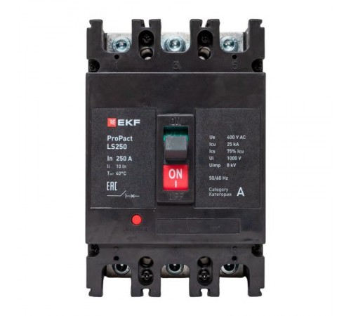 Выключатель автоматический LS250 25кА 3P 250А ProPact  mccb-250-25-3-250-ls  EKF