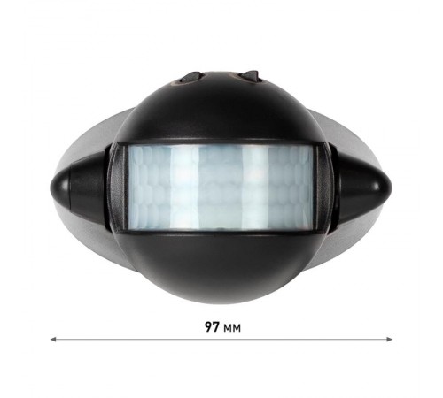 Датчик движения  MD 03 настенный инфракрасный 1200 Вт угол 180 градусов IP44, черный  Б0066995  ЭРА