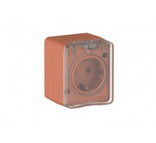 AtlasDesign Profi54 Терракотовый О/У Розетка с заземлением со шторками 16А 250В  ATN547045  SE